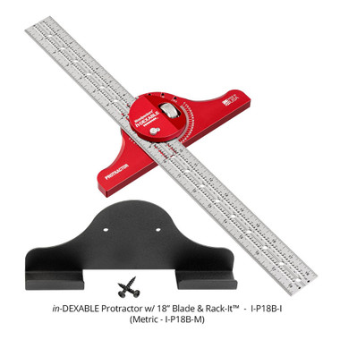 Woodpeckers I-SDK-I in-DEXABLE Square Deluxe Kit - Protractor, Center Finder, Combination, Double Square Heads, 18, 12 and 6 Inch Blades with 4 Rack-It's