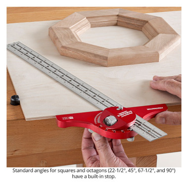 Woodpeckers I-SDK-I in-DEXABLE Square Deluxe Kit - Protractor, Center Finder, Combination, Double Square Heads, 18, 12 and 6 Inch Blades with 4 Rack-It's