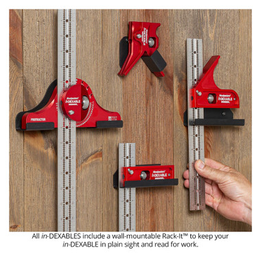 Woodpeckers I-SDK-I in-DEXABLE Square Deluxe Kit - Protractor, Center Finder, Combination, Double Square Heads, 18, 12 and 6 Inch Blades with 4 Rack-It's