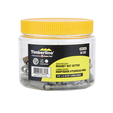 Magnetic Nut Setter Set, Timberline 608-563, 1/4x2-9/16 Inch - 50pc