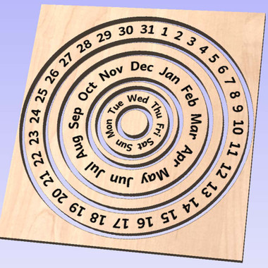 Perpetual Wooden Calendar CNC Plans, Downloadable and Customizable