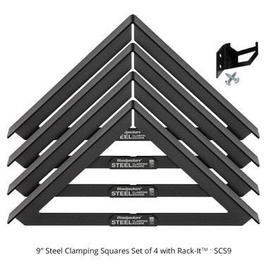 Woodpeckers SCSSET Steel Clamping Square - Set Includes (4 each) 3 Inch, 6 Inch, 9 Inch + Rack-It