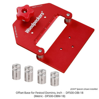 Woodpeckers DF500-OBM-18 Offset Base for Festool Domino - Metric