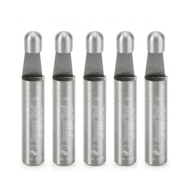 51202-5 5 Pack Solid Carbide Panel Pilot Bevel Trim 7 Degree x 1/4 Dia x 1/4 x 1/4 Inch Shank 1-Flute