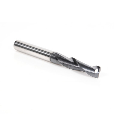 Amana Tool 51678 SC Spirale für Stahl, Edelstahl & Nichteisenmetalle mit AlTiN-Beschichtung 2-Flute x 5/16 D x 1-1/8 CH x 5/16 SHK x 3 Inch lang Up-Cut Router Bit / 45 Deg Ecke Fase End Mill