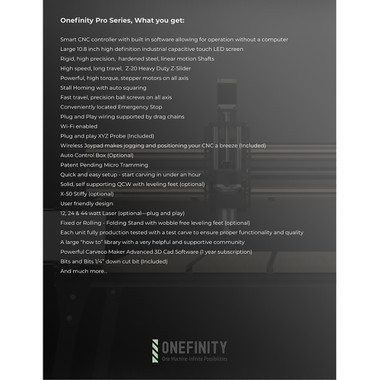 Onefinity CNC PRO Series Journeyman CNC Machine (48 Inch x 32 Inch Cut Area)