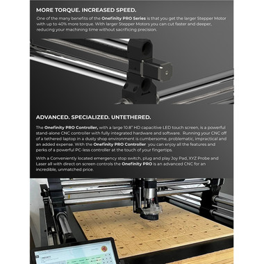 Onefinity CNC PRO Series Journeyman CNC Machine (48 Inch x 32 Inch Cut Area)