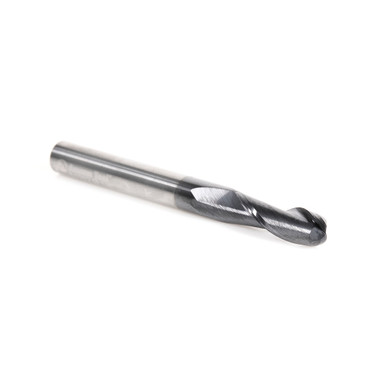 Amana Tool 51912 High Performance CNC Solid Carbide Variable Helix Spiral Ball Nose with AlTiN Coating for Steel, Stainless Steel & Composites 1/8 R x 1/4 Dia x 3/4 Cut Height x 1/4 Shank x 2-1/2 Inches Long Up-Cut 2-Flute End Mill/Router Bit