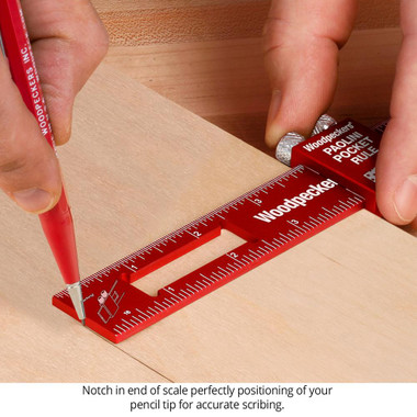 Woodpeckers PPR-200-19 Paolini Pocket Rule - 200 mm Aluminum