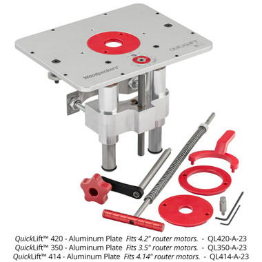 Woodpeckers QL420-HDS-23 Quicklift 420 HDS - Steel Plate - Fits 4.2 Inch router motors