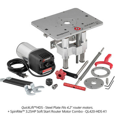 Woodpeckers QL420-HDS-23 Quicklift 420 HDS - Steel Plate - Fits 4.2 Inch router motors