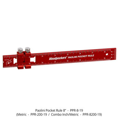 Woodpeckers PPR-6150-19 Paolini Pocket Rule - 6 Inch/150 mm Aluminum