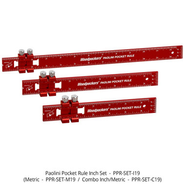 Woodpeckers PPR-6150-19 Paolini Pocket Rule - 6 Inch/150 mm Aluminum