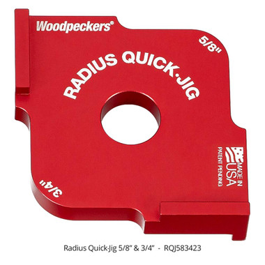 Woodpeckers RQJ181423 Radius Quick Jig - 1/8 Inch and 1/4 Inch