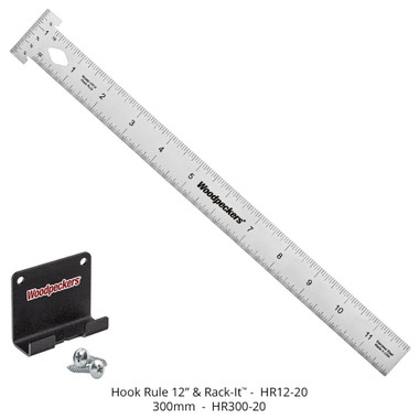 Woodpeckers HRSETMM-20 150 mm, 300 mm, 600 mm Hook Rules with Rack-Its