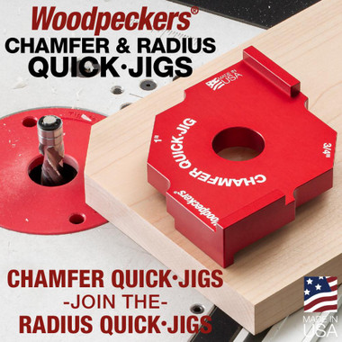 Woodpeckers CQJ341023 Chamfer Quick Jig - 3/4 Inch and 1 Inch