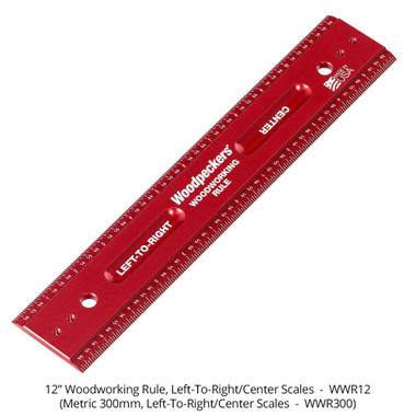 Woodpeckers WWR49-SAW Woodworking Rule - 49.5 Inch with Left-to-Right and Right-to-Left Scales
