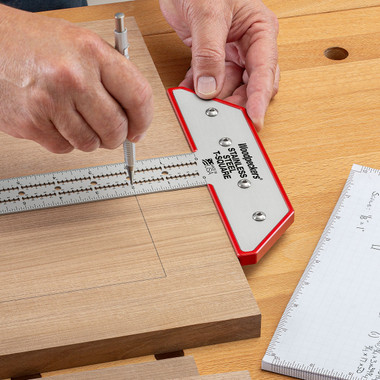 Woodpeckers 24 Inch Stainless Steel T-Square with Rack-It