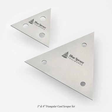 Blue Spruce Toolworks CRDSCRP-TRISET Card Scraper Triangle Set 3 Inch And 6 Inch