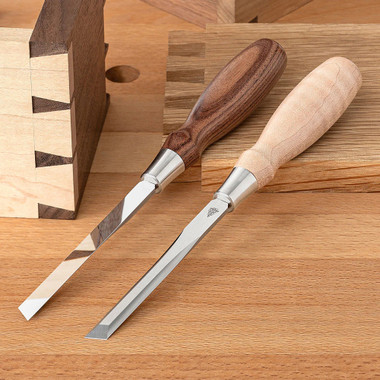 Blue Spruce Toolworks SKC014LSTSSBRW Skew Chisel, 1/4 Lh Skew (0.250). 6.3MM, Ss Ferrule, Standard, Bolivian Rosewood Handle.