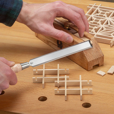 Blue Spruce Toolworks PRC018STSSBRW Paring Chisel, 1/8 (0.125). 3.2MM, Ss Ferrule, Standard, Bolivian Rosewood Handle
