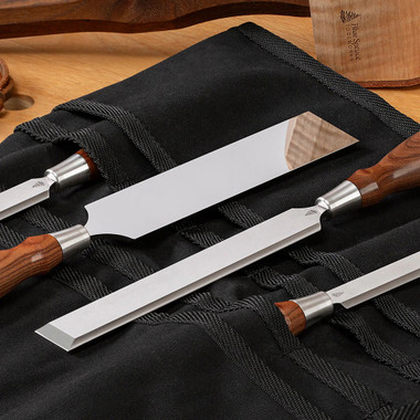 Blue Spruce Toolworks PRC018STSSBRW Paring Chisel, 1/8 (0.125). 3.2MM, Ss Ferrule, Standard, Bolivian Rosewood Handle