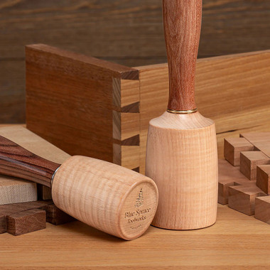 Blue Spruce Toolworks MRDBRW16SS Round Mallet, Bolivian Rosewood Handle, 14-16 Oz, Ss Ring