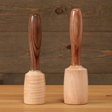 Blue Spruce Toolworks MRDBRW16SS Round Mallet, Bolivian Rosewood Handle, 14-16 Oz, Ss Ring
