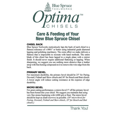 Blue Spruce Toolworks Optima Butt Chisels