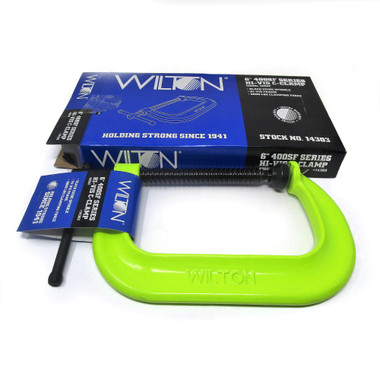 Wilton WL9-14303 406Sf, 400 Series HI-VIS Safety C-Clamp, 0 - 6-1/16 Inch Opening, 4-1/16 Inch Throat Depth