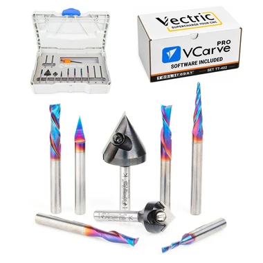 ToolsToday TT-200 CNC Bundle Vectric VCarve Pro and Amana Tool AMS-257 8-pc Bit Set