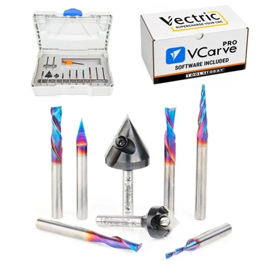 ToolsToday TT-200 CNC Bundle Vectric VCarve Pro and Amana Tool AMS-257 8-pc Bit Set