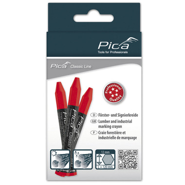 Pica 590/40 Classic Pro 590 Lumber and Industrial Marking Crayon - RED - Box of 12