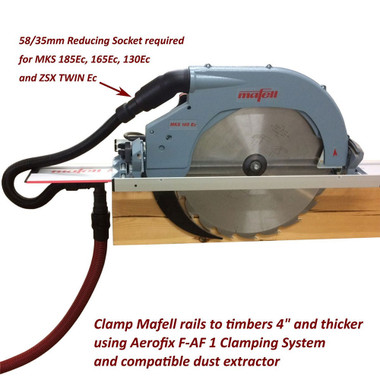 Mafell 204770 Aerofix F-Af 1 Suction Clamping System, With Rail, Adapters For Above And Underneath Rail, Flexible Hose