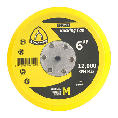 KLINGSPOR Supra Backing Pad 6 Inch, PSA No Hole