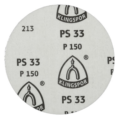 KLINGSPOR PSA Sanding Discs 5" Dia, No Hole, 80 Grit, Aluminum Oxide, 50 Pack