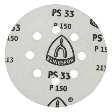 KLINGSPOR PSA Sanding Discs 5" Dia, 8 Hole, 80 Grit, Aluminum Oxide, 50 Pack