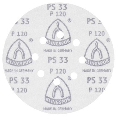 KLINGSPOR Hook & Loop Sanding Discs 6" Dia, 8 Hole, 120 Grit, Aluminum Oxide, 100 Pack