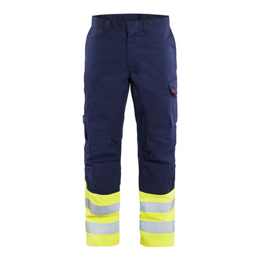 Blaklader FR Visibility Pant - Navy blue/Yellow Hi-viz - Waist Size: 30 - Inseam: 34"
