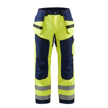 Blaklader HI-VIS X1600 Work Pants - Yellow Hi-viz/Navy blue - Waist Size: 40 - Inseam: 30"