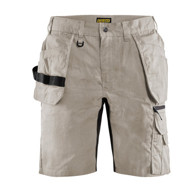 Blaklader Ripstop Shorts with Utility Pockets - Stone - Size: 36