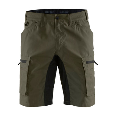 Blaklader Service Shorts With Stretch - Dark olive green /black - Size: 34