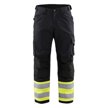 Blaklader Visibility Ripstop Pants - Black/Yellow Hi-viz - Waist Size: 40 - Inseam: 30
