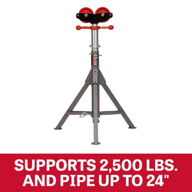 Jet Tools JT1-2404 Folding Pipe Jack Stand w/Steel Rollers (Ind. Boxed)