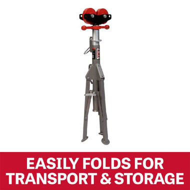 Jet Tools JT1-2404 Folding Pipe Jack Stand w/Steel Rollers (Ind. Boxed)
