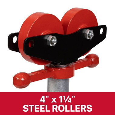 Jet Tools JT1-2404 Folding Pipe Jack Stand w/Steel Rollers (Ind. Boxed)