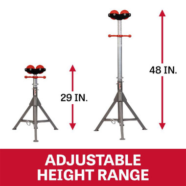 Jet Tools JT1-2404 Folding Pipe Jack Stand w/Steel Rollers (Ind. Boxed)