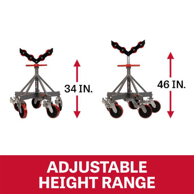 Jet Tools JT1-2405 5 Leg Pipe Jack Stand w/ Steel Rollers (Ind. Boxed)