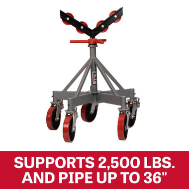 Jet Tools JT1-2405 5 Leg Pipe Jack Stand w/ Steel Rollers (Ind. Boxed)