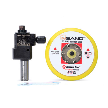 Amana Tool 61335 IN-SAND Ponceuse orbitale CNC de 5 pouces de diamètre, équilibrée dynamiquement et non aléatoire, tige de 3/4 de pouce